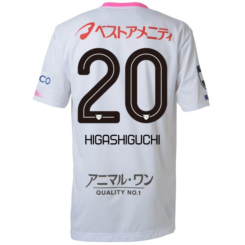 Børn Aitaro Higashiguchi #20 Hvid Blå Lyserød Udebane Spillertrøjer 2024/25 Trøje T-Shirt