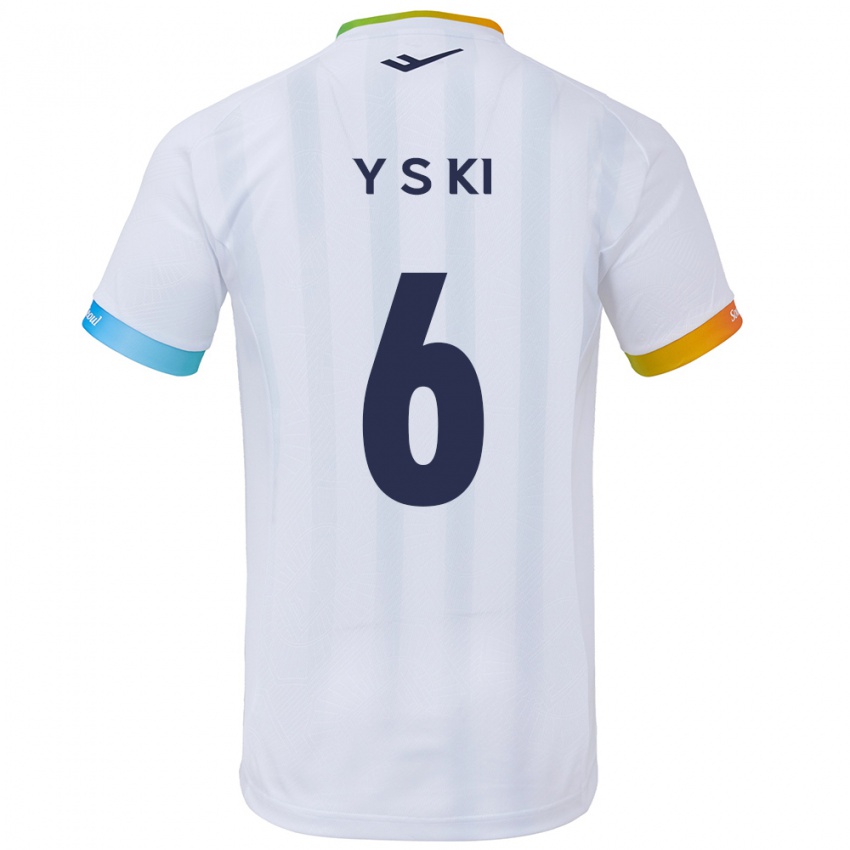 Børn Sung-Yueng Ki #6 Hvid Blå Udebane Spillertrøjer 2024/25 Trøje T-Shirt