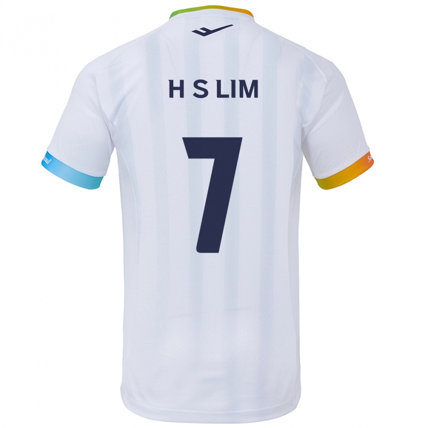 Børn Sang-Hyub Lim #7 Hvid Blå Udebane Spillertrøjer 2024/25 Trøje T-Shirt