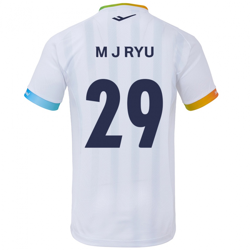 Børn Jae-Moon Ryu #29 Hvid Blå Udebane Spillertrøjer 2024/25 Trøje T-Shirt