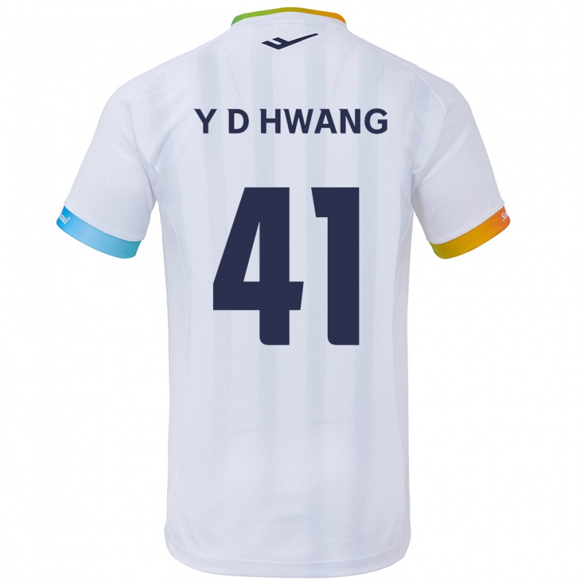 Børn Do-Yoon Hwang #41 Hvid Blå Udebane Spillertrøjer 2024/25 Trøje T-Shirt