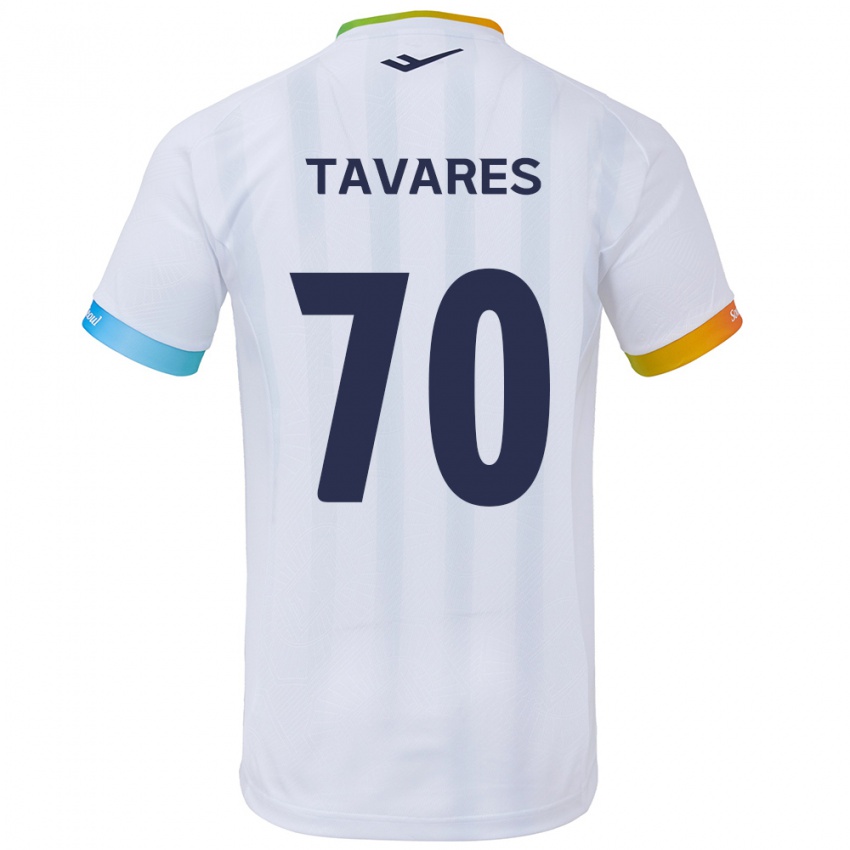 Børn Ronaldo Tavares #70 Hvid Blå Udebane Spillertrøjer 2024/25 Trøje T-Shirt