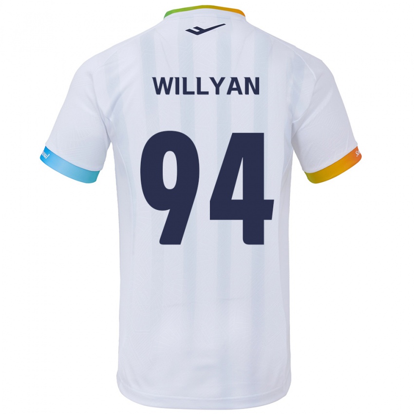 Børn Willyan #94 Hvid Blå Udebane Spillertrøjer 2024/25 Trøje T-Shirt