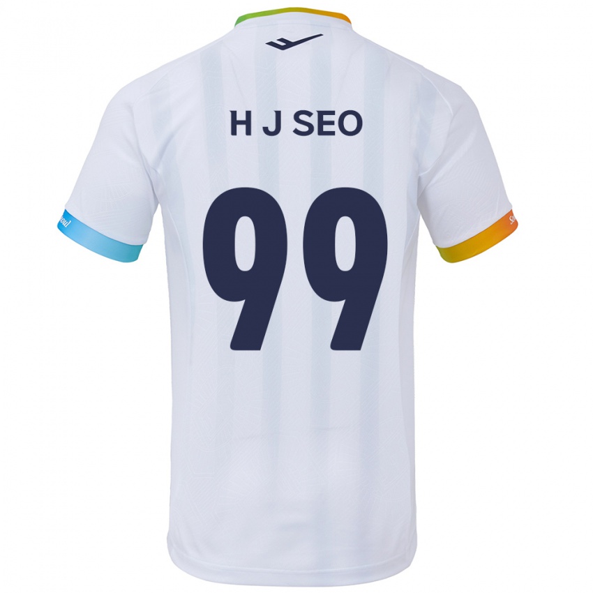 Børn Ju-Hwan Seo #99 Hvid Blå Udebane Spillertrøjer 2024/25 Trøje T-Shirt