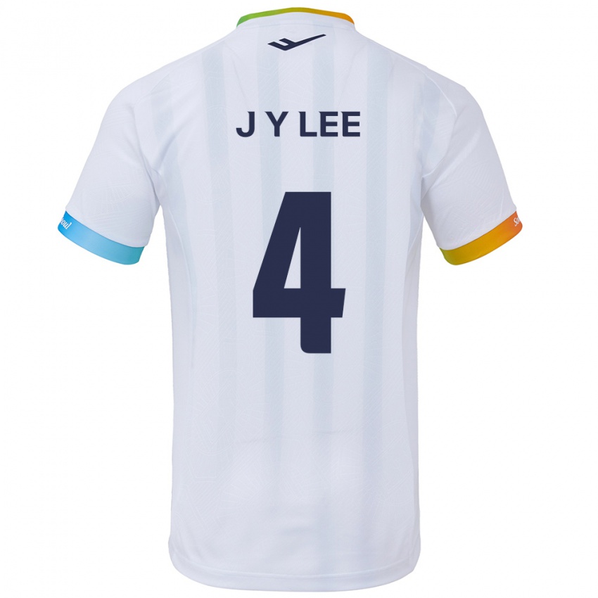 Børn Young-Jun Lee #4 Hvid Blå Udebane Spillertrøjer 2024/25 Trøje T-Shirt