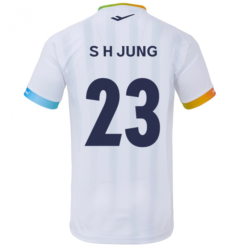 Børn Hyeon-Soo Jung #23 Hvid Blå Udebane Spillertrøjer 2024/25 Trøje T-Shirt