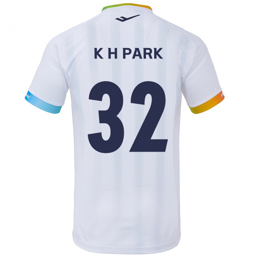 Børn Han-Kyul Park #32 Hvid Blå Udebane Spillertrøjer 2024/25 Trøje T-Shirt