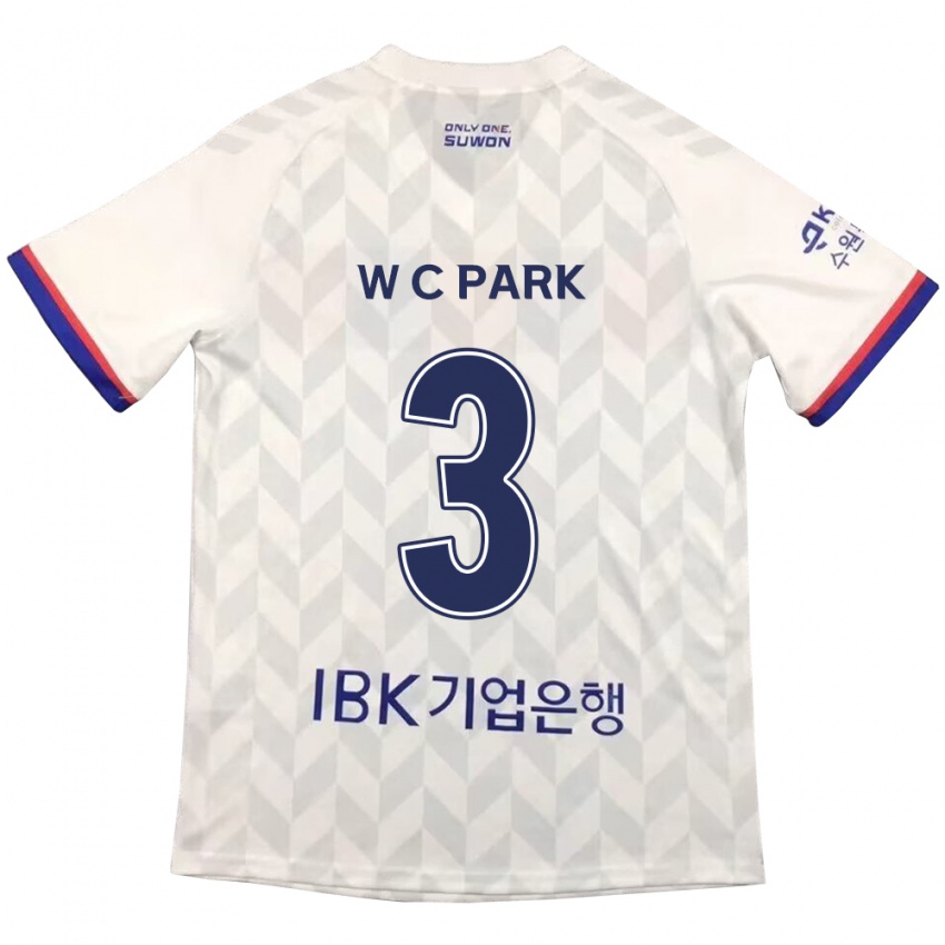 Børn Cheol-Woo Park #3 Hvid Blå Udebane Spillertrøjer 2024/25 Trøje T-Shirt