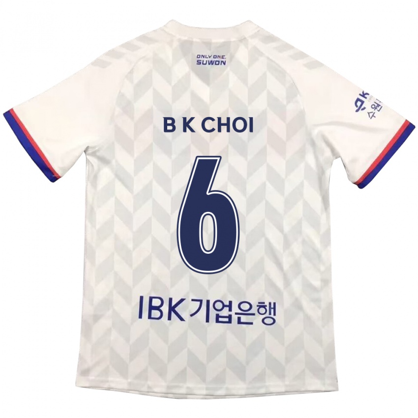 Børn Kyu-Baek Choi #6 Hvid Blå Udebane Spillertrøjer 2024/25 Trøje T-Shirt