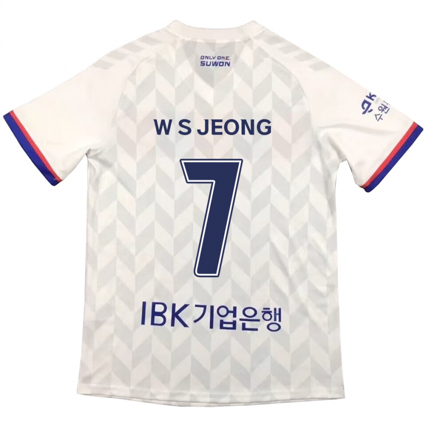 Børn Seung-Won Jeong #7 Hvid Blå Udebane Spillertrøjer 2024/25 Trøje T-Shirt