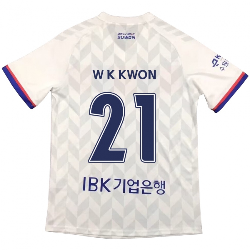 Børn Kyung-Won Kwon #21 Hvid Blå Udebane Spillertrøjer 2024/25 Trøje T-Shirt