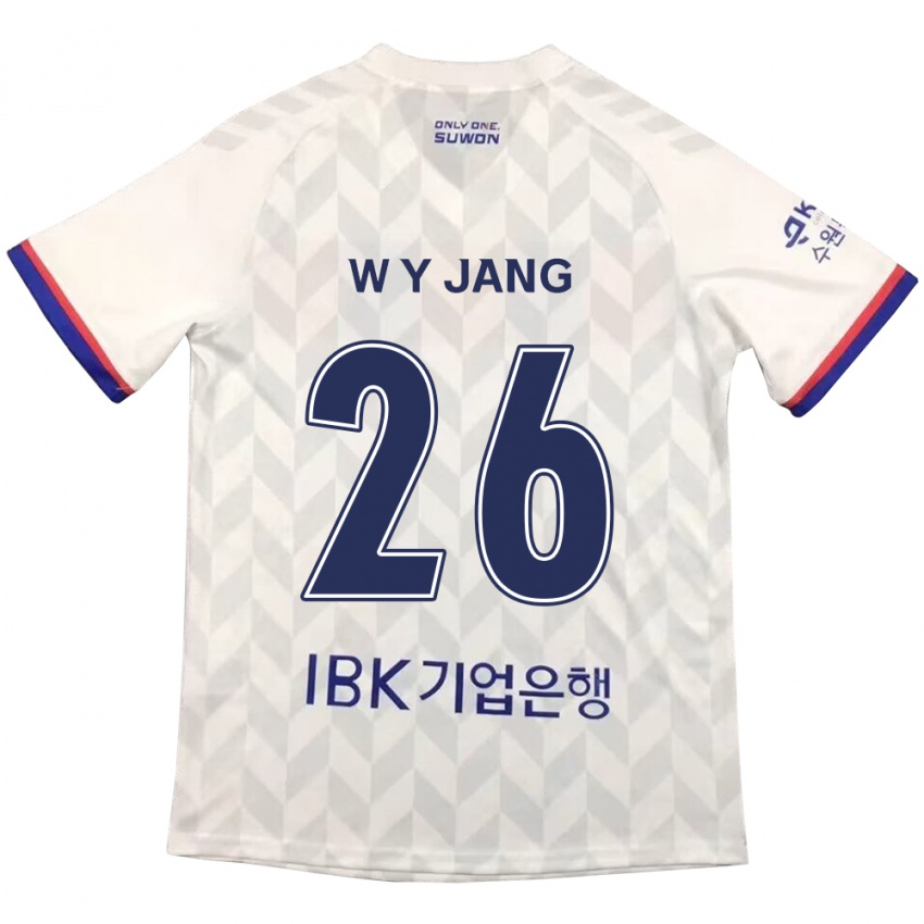 Børn Young-Woo Jang #26 Hvid Blå Udebane Spillertrøjer 2024/25 Trøje T-Shirt