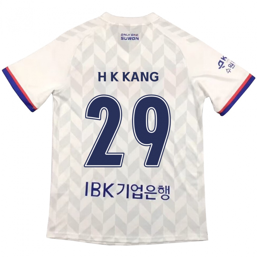 Børn Kyo-Hun Kang #29 Hvid Blå Udebane Spillertrøjer 2024/25 Trøje T-Shirt