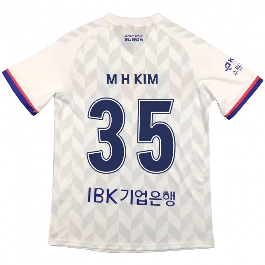 Børn Hyeon-Min Kim #35 Hvid Blå Udebane Spillertrøjer 2024/25 Trøje T-Shirt