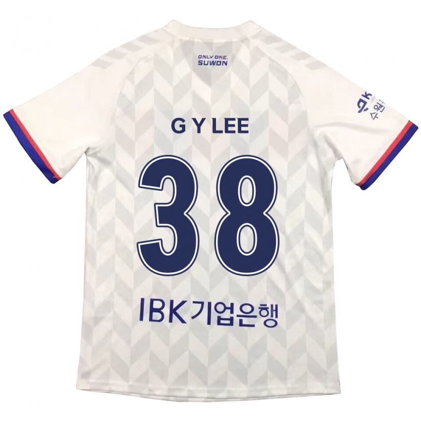 Børn Yun-Gun Lee #38 Hvid Blå Udebane Spillertrøjer 2024/25 Trøje T-Shirt