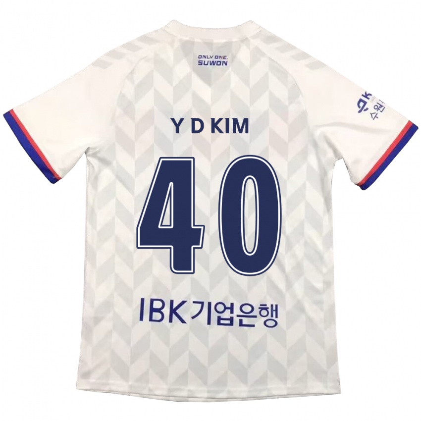 Børn Do-Yoon Kim #40 Hvid Blå Udebane Spillertrøjer 2024/25 Trøje T-Shirt