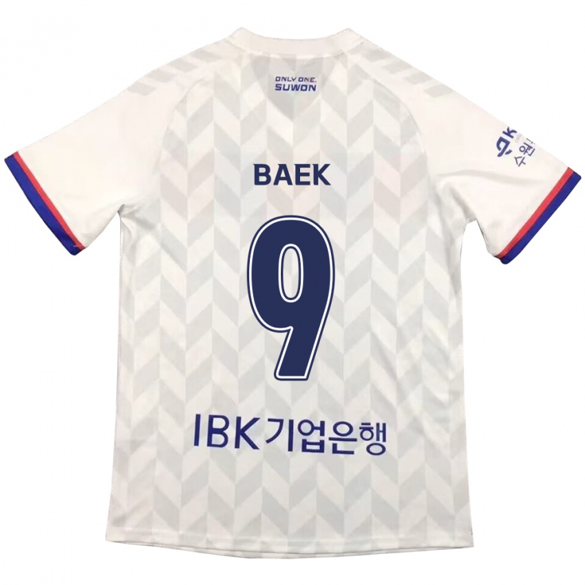 Børn Kyeong Baek #9 Hvid Blå Udebane Spillertrøjer 2024/25 Trøje T-Shirt