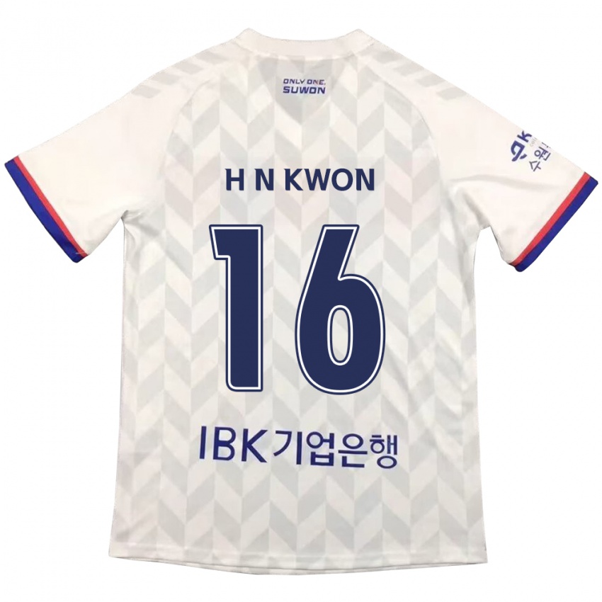 Børn Nam-Hoon Kwon #16 Hvid Blå Udebane Spillertrøjer 2024/25 Trøje T-Shirt