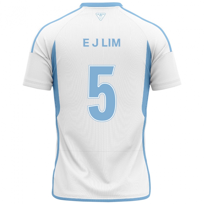 Børn Jong-Eun Lim #5 Hvid Blå Udebane Spillertrøjer 2024/25 Trøje T-Shirt