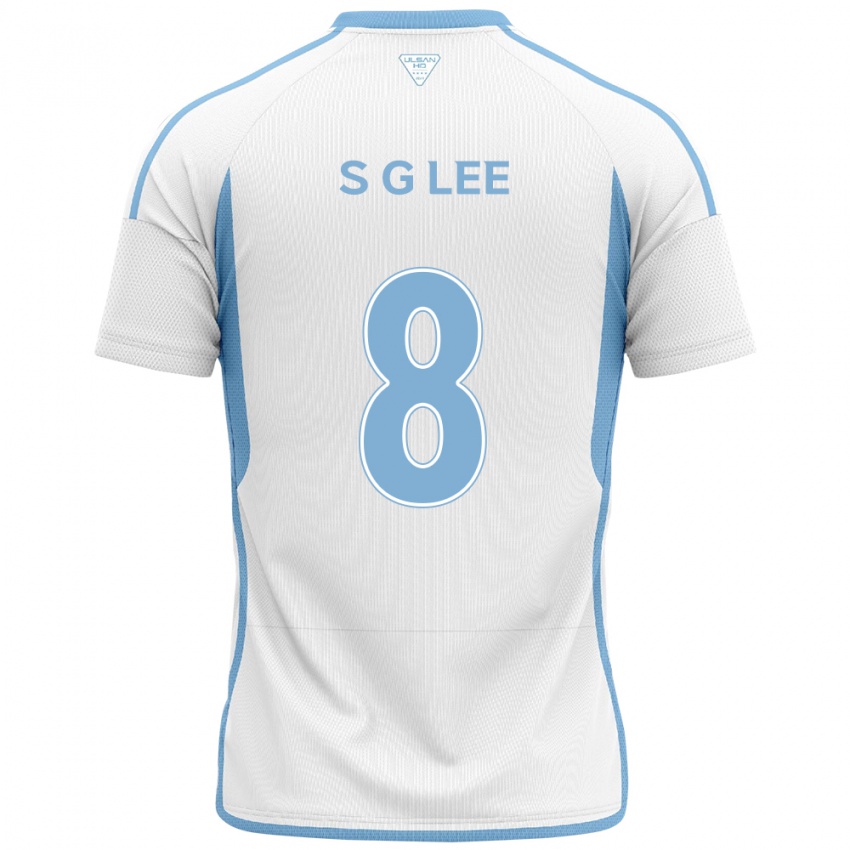 Børn Gyu-Sung Lee #8 Hvid Blå Udebane Spillertrøjer 2024/25 Trøje T-Shirt