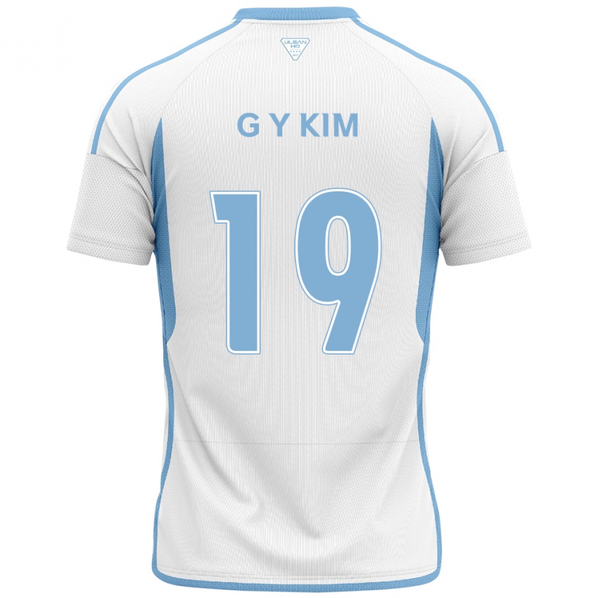 Børn Young-Gwon Kim #19 Hvid Blå Udebane Spillertrøjer 2024/25 Trøje T-Shirt