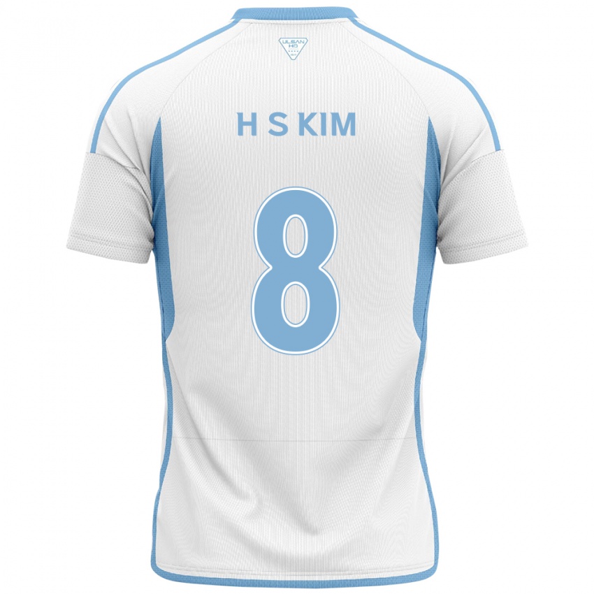 Børn Seung-Hyun Kim #8 Hvid Blå Udebane Spillertrøjer 2024/25 Trøje T-Shirt