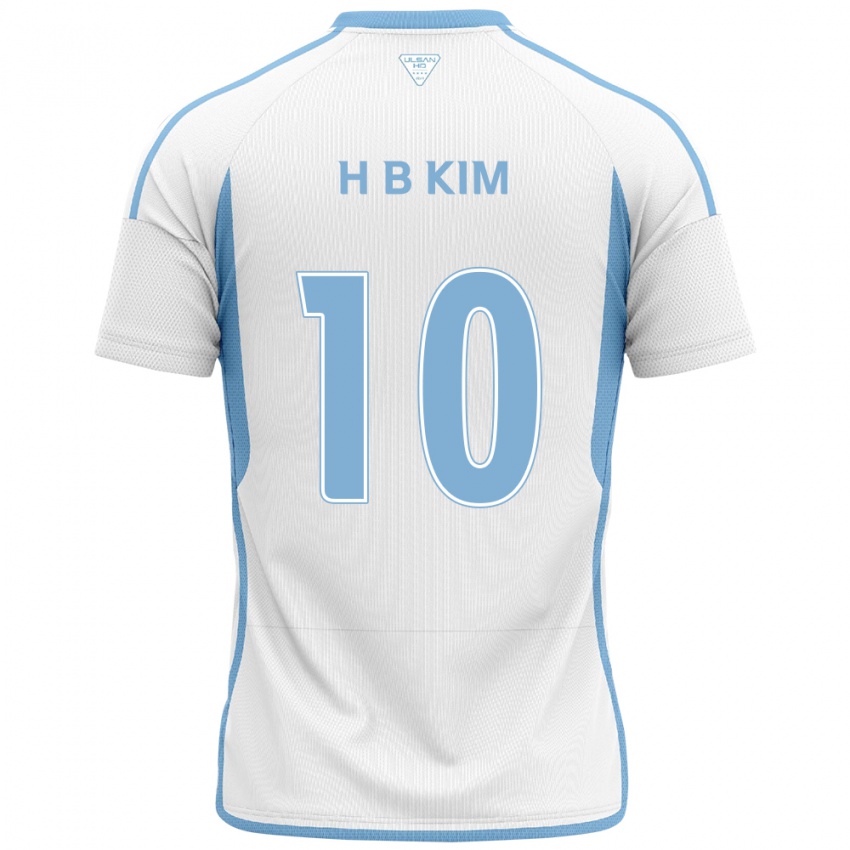 Børn Beom-Hwan Kim #10 Hvid Blå Udebane Spillertrøjer 2024/25 Trøje T-Shirt