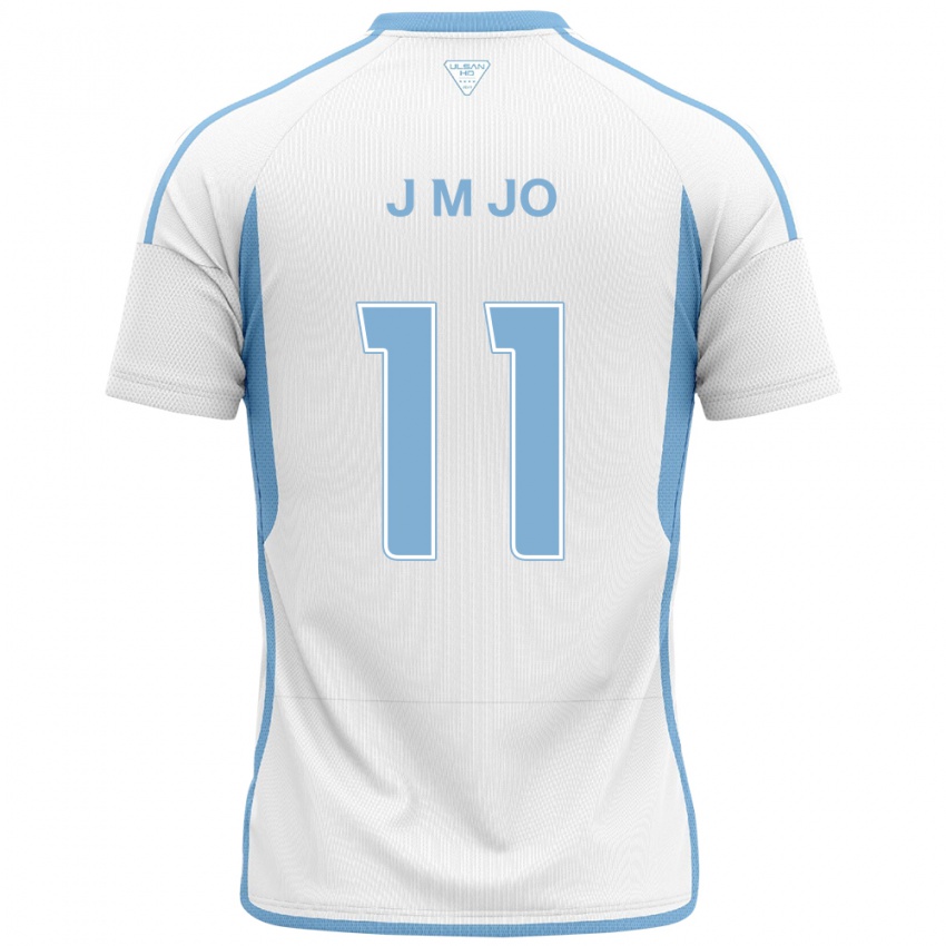 Børn Min-Jae Jo #11 Hvid Blå Udebane Spillertrøjer 2024/25 Trøje T-Shirt