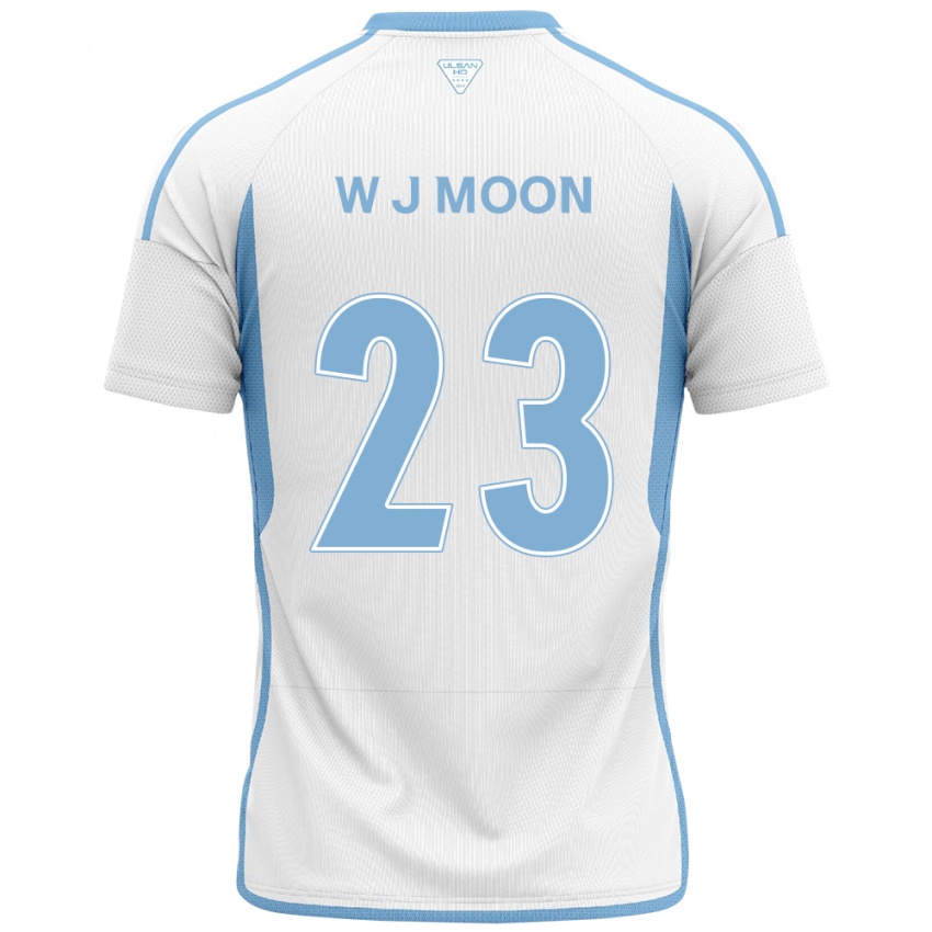 Børn Ji-Won Moon #23 Hvid Blå Udebane Spillertrøjer 2024/25 Trøje T-Shirt