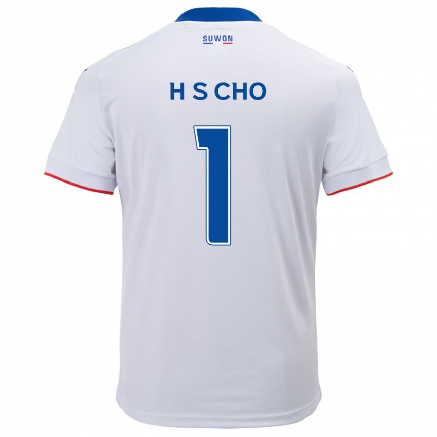 Børn Sung-Hoon Cho #1 Hvid Blå Udebane Spillertrøjer 2024/25 Trøje T-Shirt