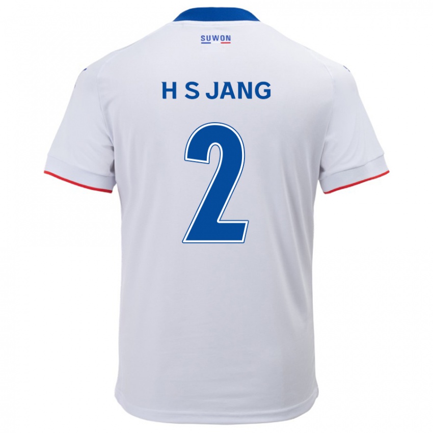 Børn Seok-Hwan Jang #2 Hvid Blå Udebane Spillertrøjer 2024/25 Trøje T-Shirt