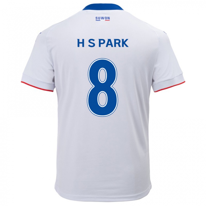 Børn Sang-Hyeok Park #8 Hvid Blå Udebane Spillertrøjer 2024/25 Trøje T-Shirt