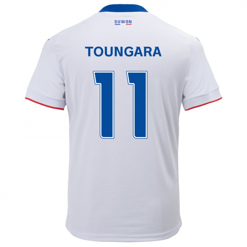 Børn Aboubacar Toungara #11 Hvid Blå Udebane Spillertrøjer 2024/25 Trøje T-Shirt