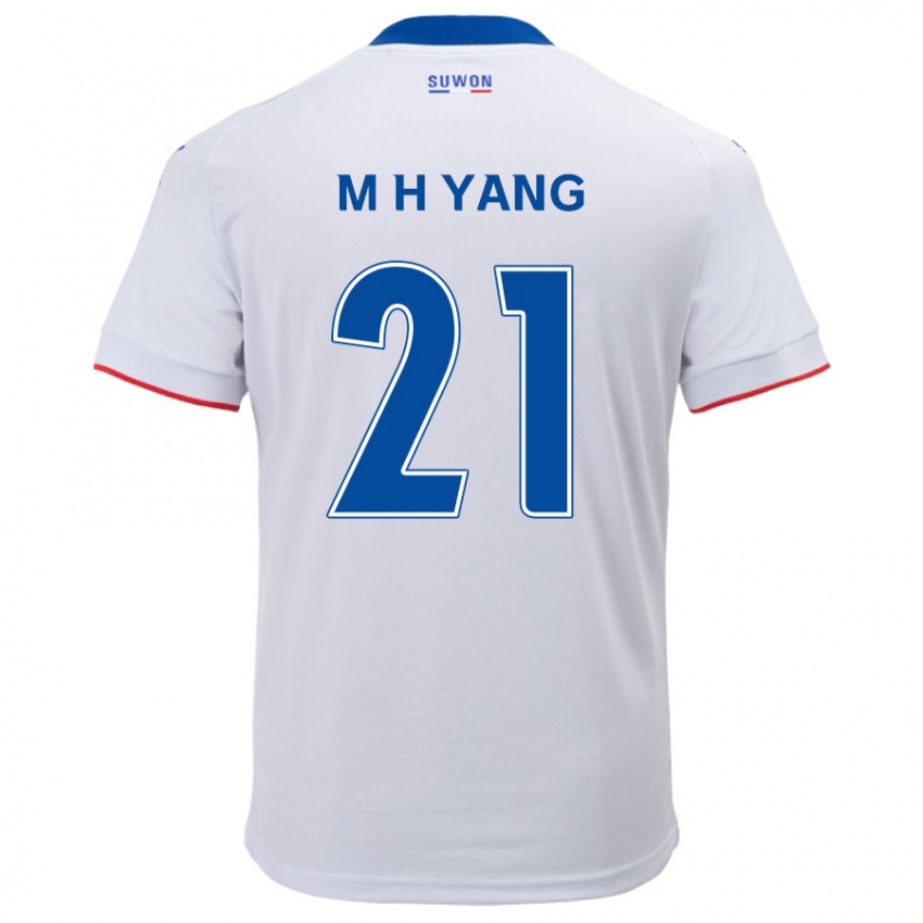 Børn Hyung-Mo Yang #21 Hvid Blå Udebane Spillertrøjer 2024/25 Trøje T-Shirt