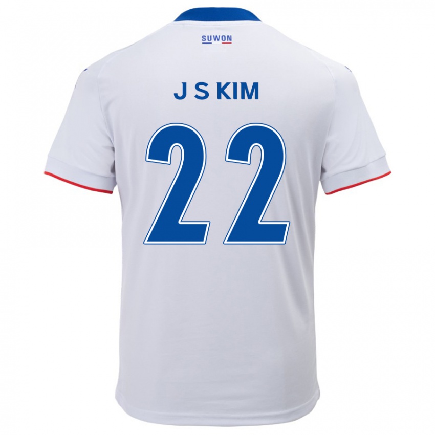 Børn Sang-Jun Kim #22 Hvid Blå Udebane Spillertrøjer 2024/25 Trøje T-Shirt