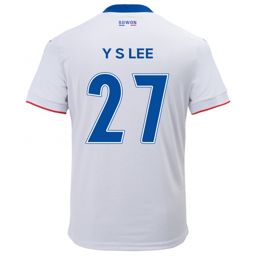 Børn Shi-Yeong Lee #27 Hvid Blå Udebane Spillertrøjer 2024/25 Trøje T-Shirt