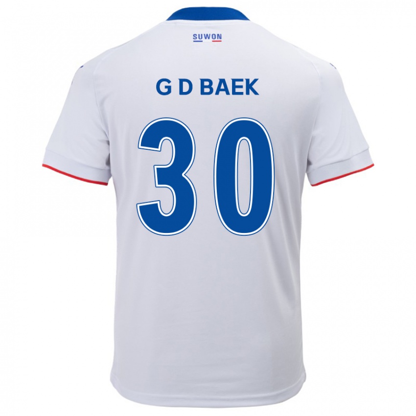 Børn Dong-Gyu Baek #30 Hvid Blå Udebane Spillertrøjer 2024/25 Trøje T-Shirt