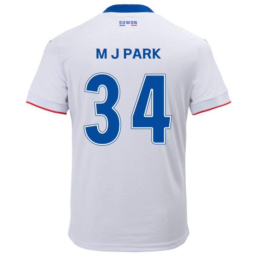 Børn Ji-Min Park #34 Hvid Blå Udebane Spillertrøjer 2024/25 Trøje T-Shirt