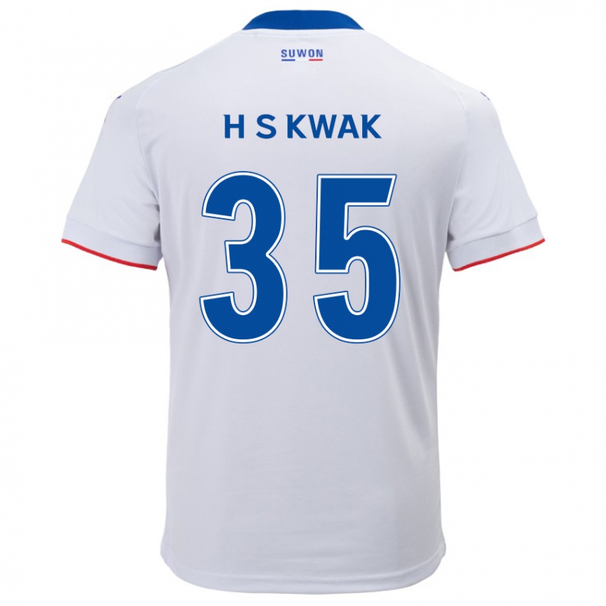 Børn Sung-Hoon Kwak #35 Hvid Blå Udebane Spillertrøjer 2024/25 Trøje T-Shirt