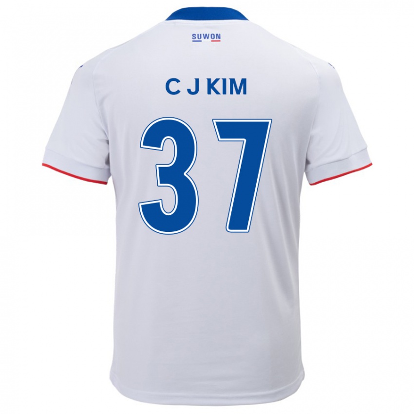 Børn Joo-Chan Kim #37 Hvid Blå Udebane Spillertrøjer 2024/25 Trøje T-Shirt