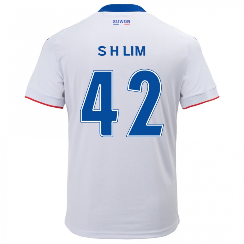 Børn Hyun-Sub Lim #42 Hvid Blå Udebane Spillertrøjer 2024/25 Trøje T-Shirt