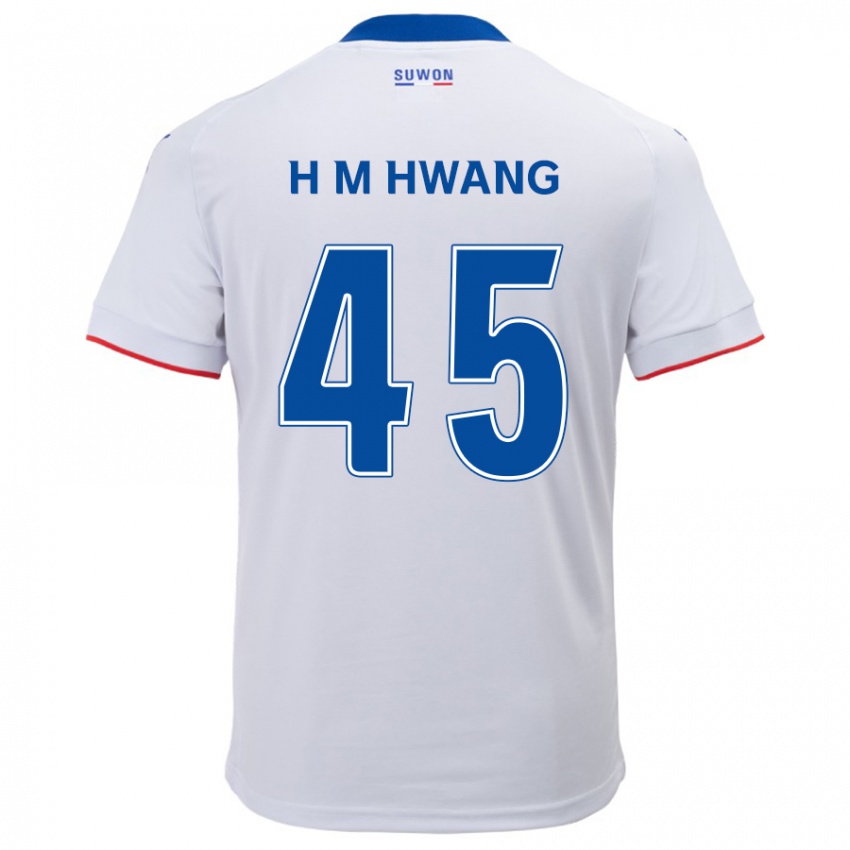 Børn Myung-Hyun Hwang #45 Hvid Blå Udebane Spillertrøjer 2024/25 Trøje T-Shirt