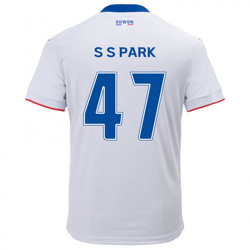 Børn Seung-Soo Park #47 Hvid Blå Udebane Spillertrøjer 2024/25 Trøje T-Shirt