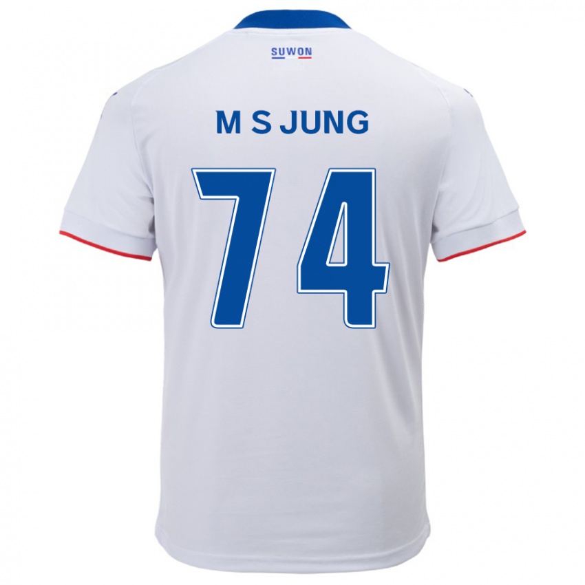 Børn Sung-Min Jung #74 Hvid Blå Udebane Spillertrøjer 2024/25 Trøje T-Shirt