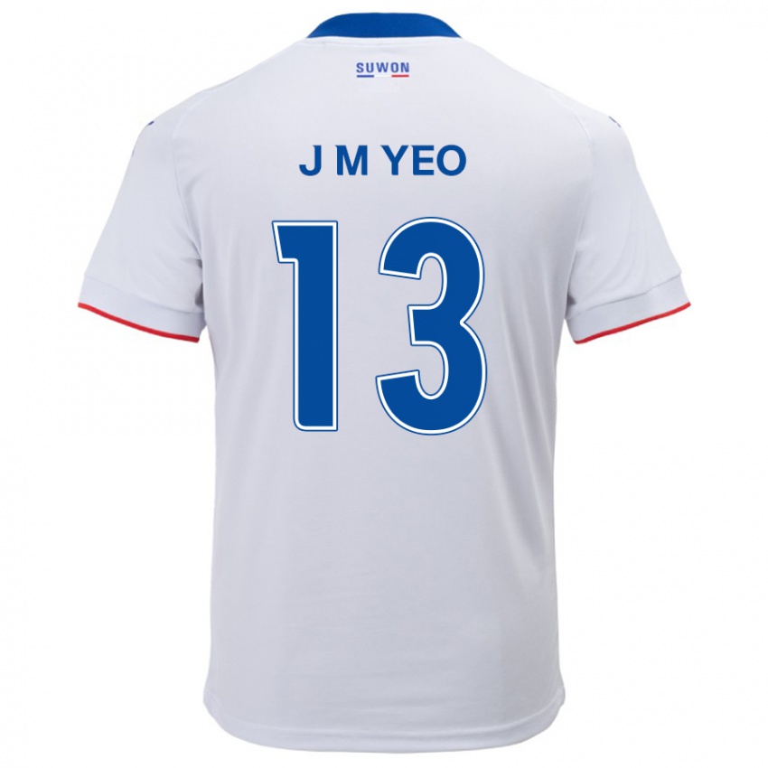 Børn Min-Jun Yeo #13 Hvid Blå Udebane Spillertrøjer 2024/25 Trøje T-Shirt