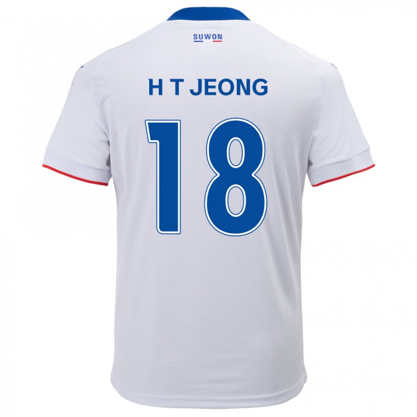 Børn Tae-Hwan Jeong #18 Hvid Blå Udebane Spillertrøjer 2024/25 Trøje T-Shirt