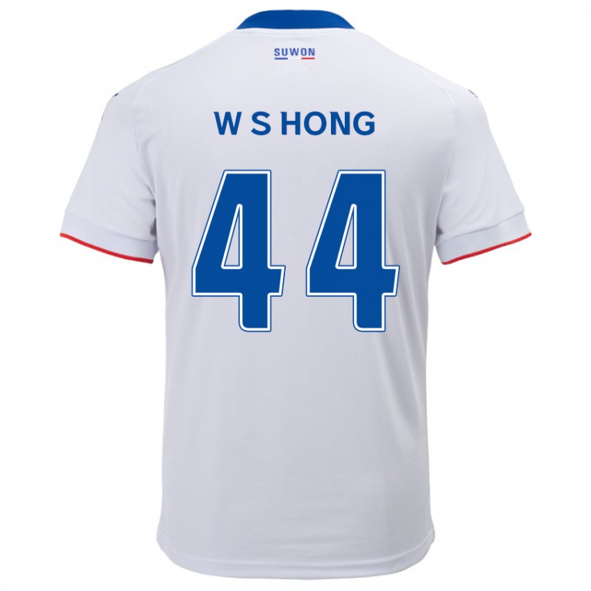 Børn Sang-Won Hong #44 Hvid Blå Udebane Spillertrøjer 2024/25 Trøje T-Shirt