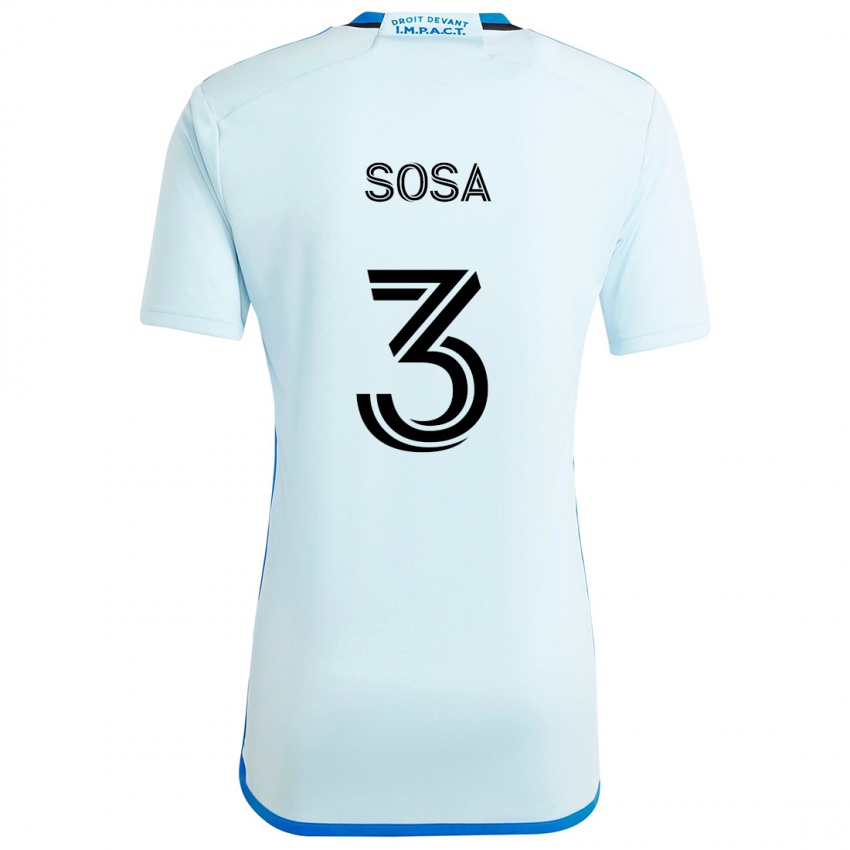 Børn Joaquín Sosa #3 Isblå Udebane Spillertrøjer 2024/25 Trøje T-Shirt