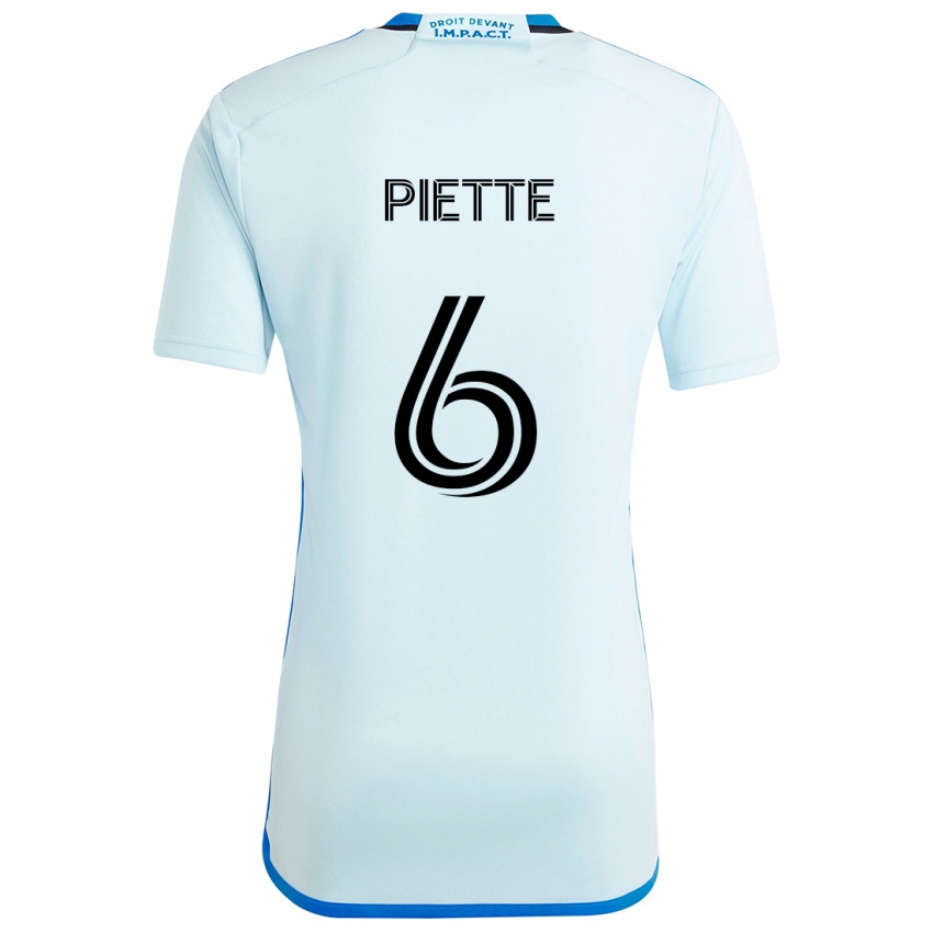 Børn Samuel Piette #6 Isblå Udebane Spillertrøjer 2024/25 Trøje T-Shirt