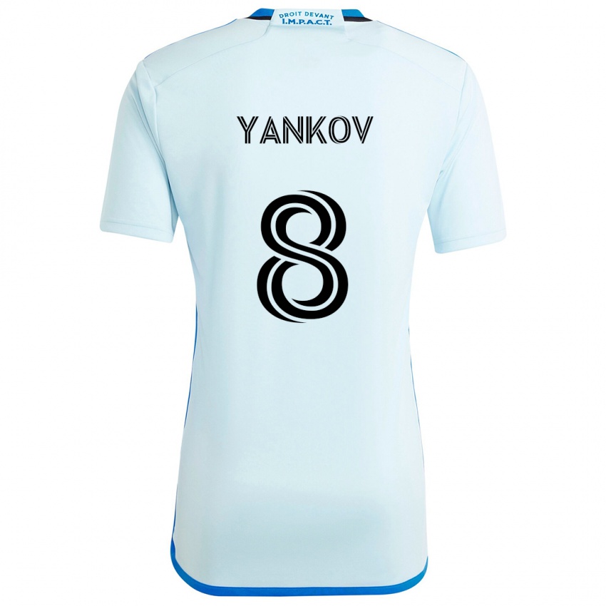 Børn Dominik Yankov #8 Isblå Udebane Spillertrøjer 2024/25 Trøje T-Shirt